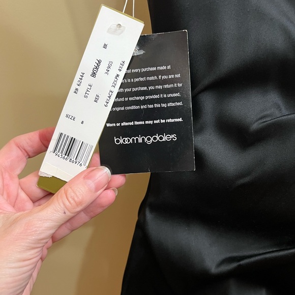 Nicole Miller black satin ruched cocktail dress Size 8 - Picture 7 of 9